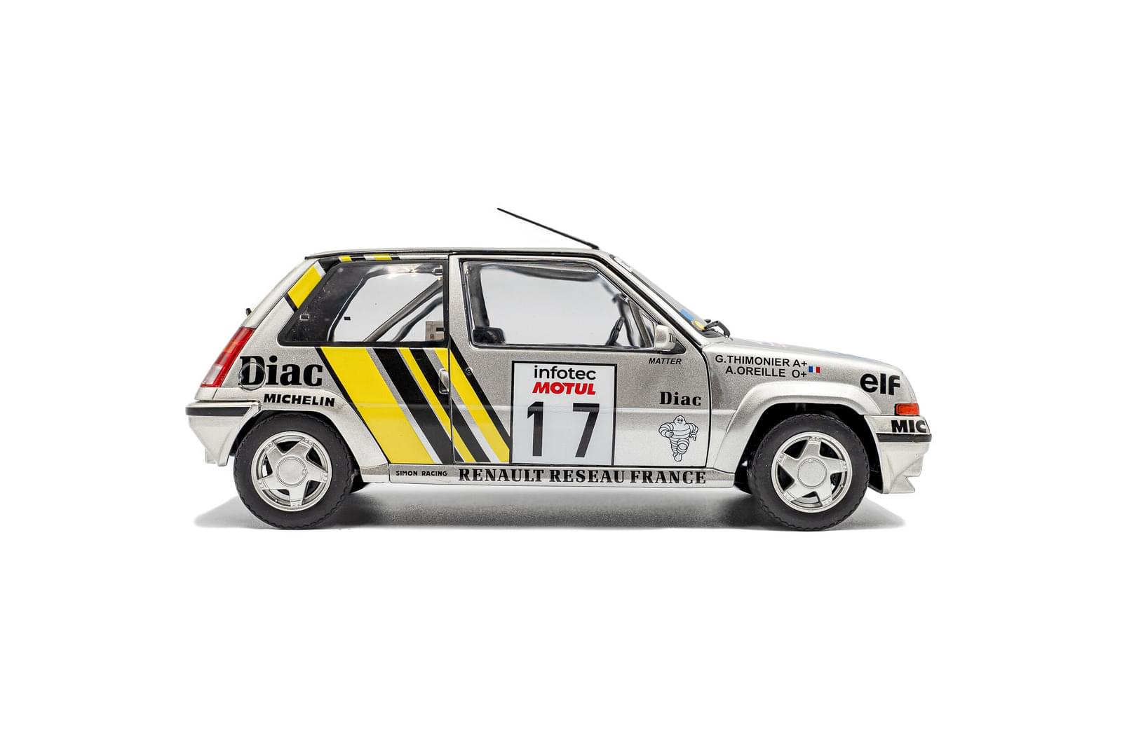 Solido S18100005 Voiture miniature collection 1/18 Renault 5 GT Turbo MK2 – Tour de Corse – 1989 – #17 A.Oreille