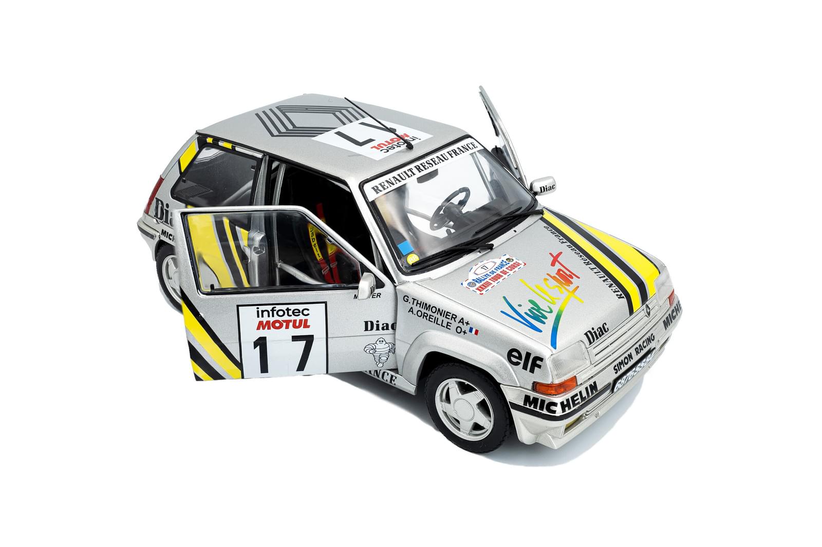 Solido S18100005 Voiture miniature collection 1/18 Renault 5 GT Turbo MK2 – Tour de Corse – 1989 – #17 A.Oreille