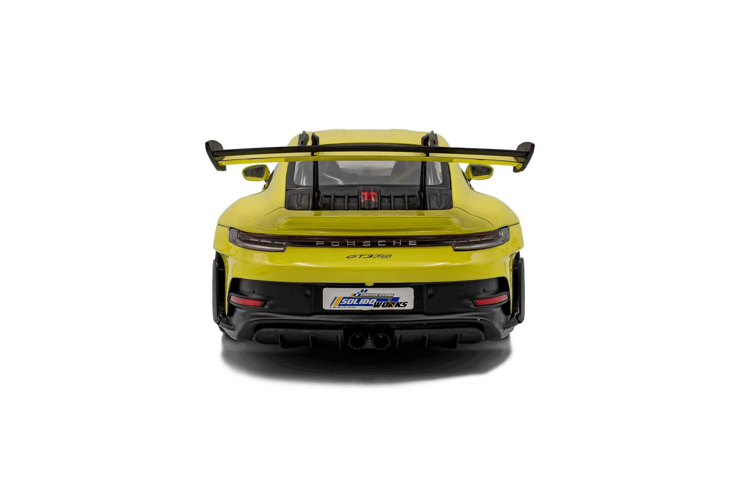 Solido S1812104 miniature collection 1/18 Porsche 911 GT3 RS Solido Works Neon citron vert 2024 - Breizh Modélisme.