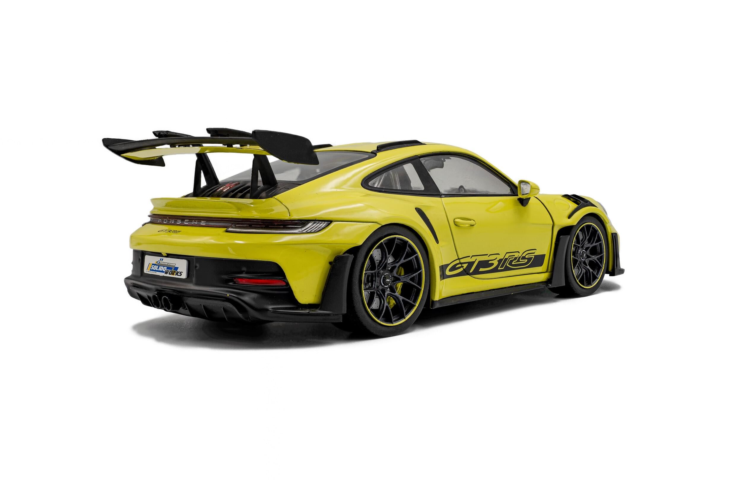 Solido S1812104 miniature collection 1/18 Porsche 911 GT3 RS Solido Works Neon citron vert 2024 - Breizh Modélisme.