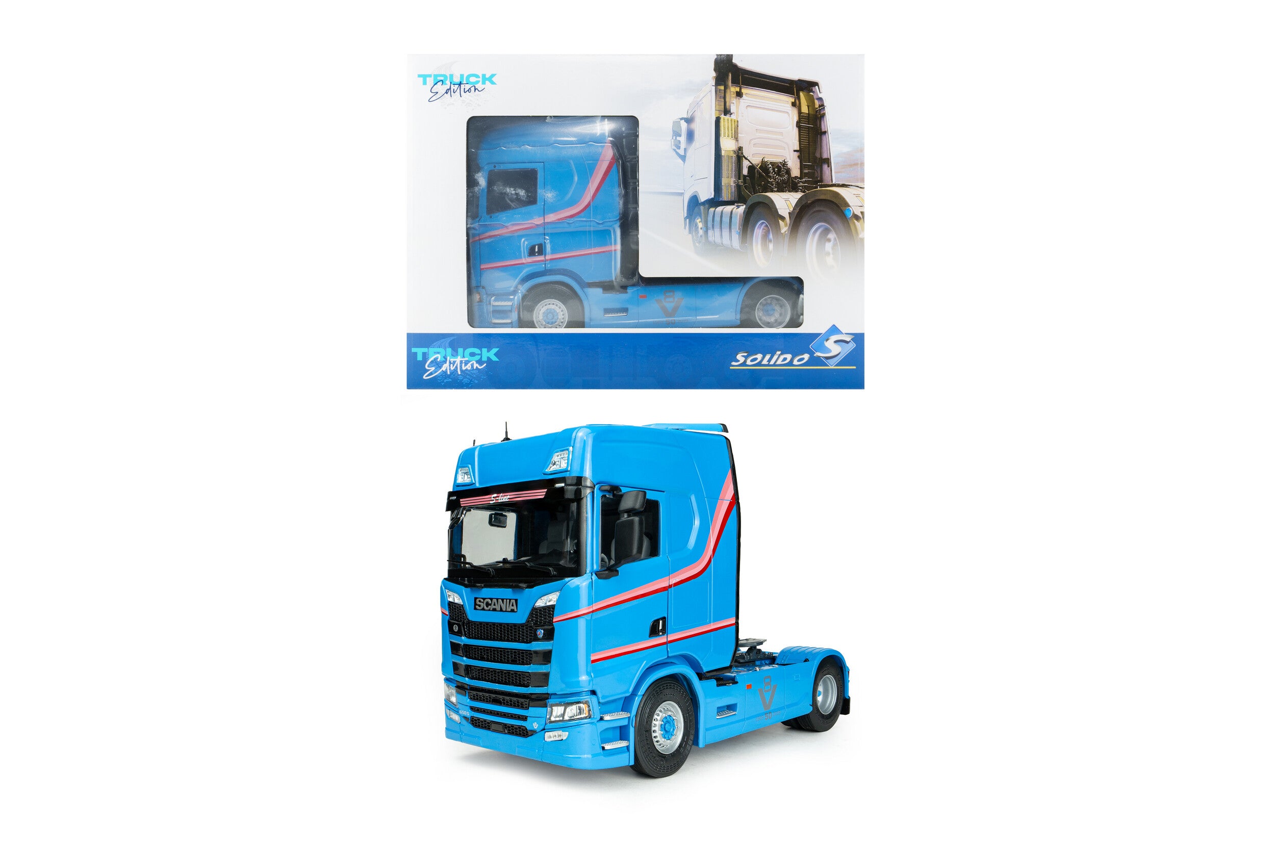 Solido S2400308 Voiture miniature collection 1/24 Scania 580S HighLine Bleu métallisé 2023 - Breizh Modélisme.