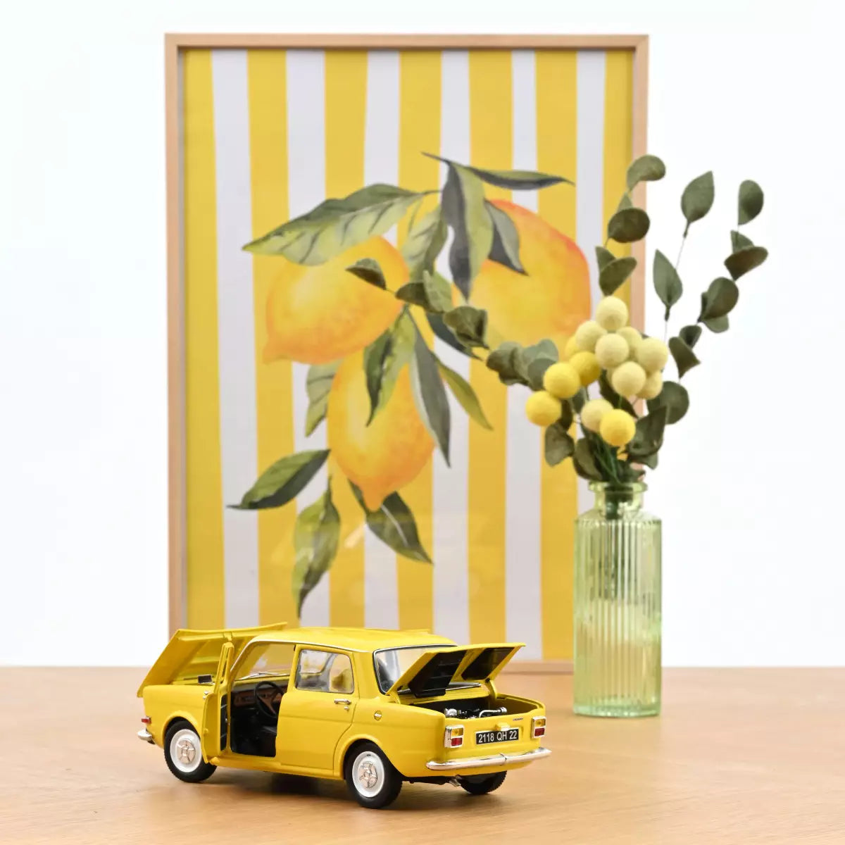 Voiture miniature collection 1/18 Simca 1000 LS 1974 Jaune Maya Norev 185714