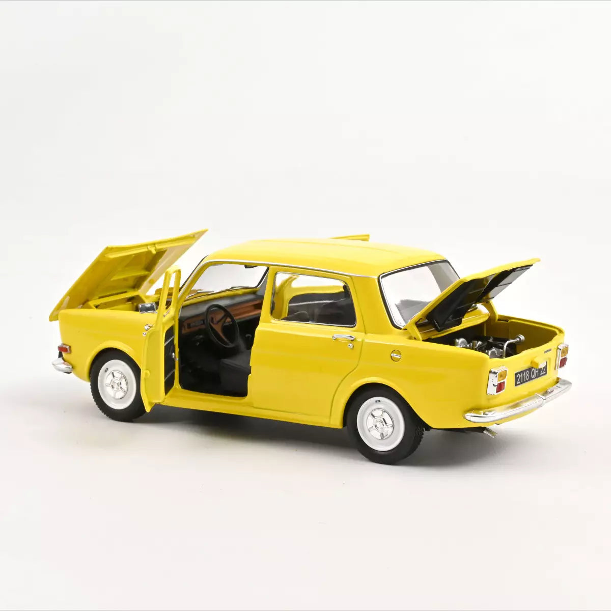 Voiture miniature collection 1/18 Simca 1000 LS 1974 Jaune Maya Norev 185714