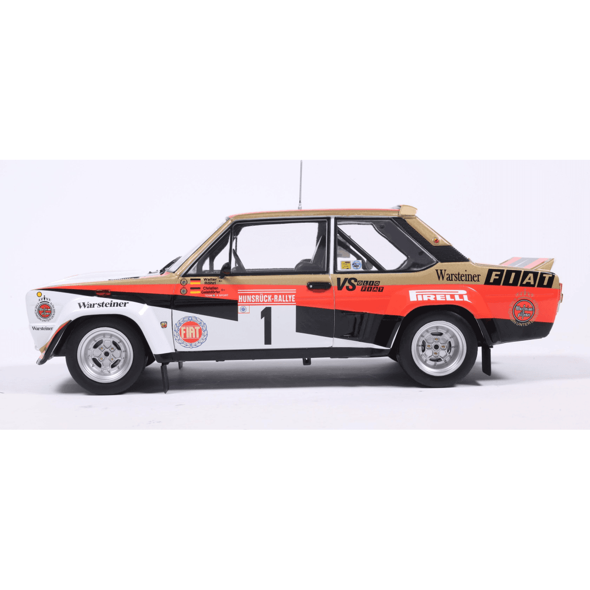 Solido S1806008 Voiture miniature collection 1/18 Fiat 131 Abarth White 1 Rohrl / Geistdorfer Rally Hunsruck 1980 - Breizh Modélisme.