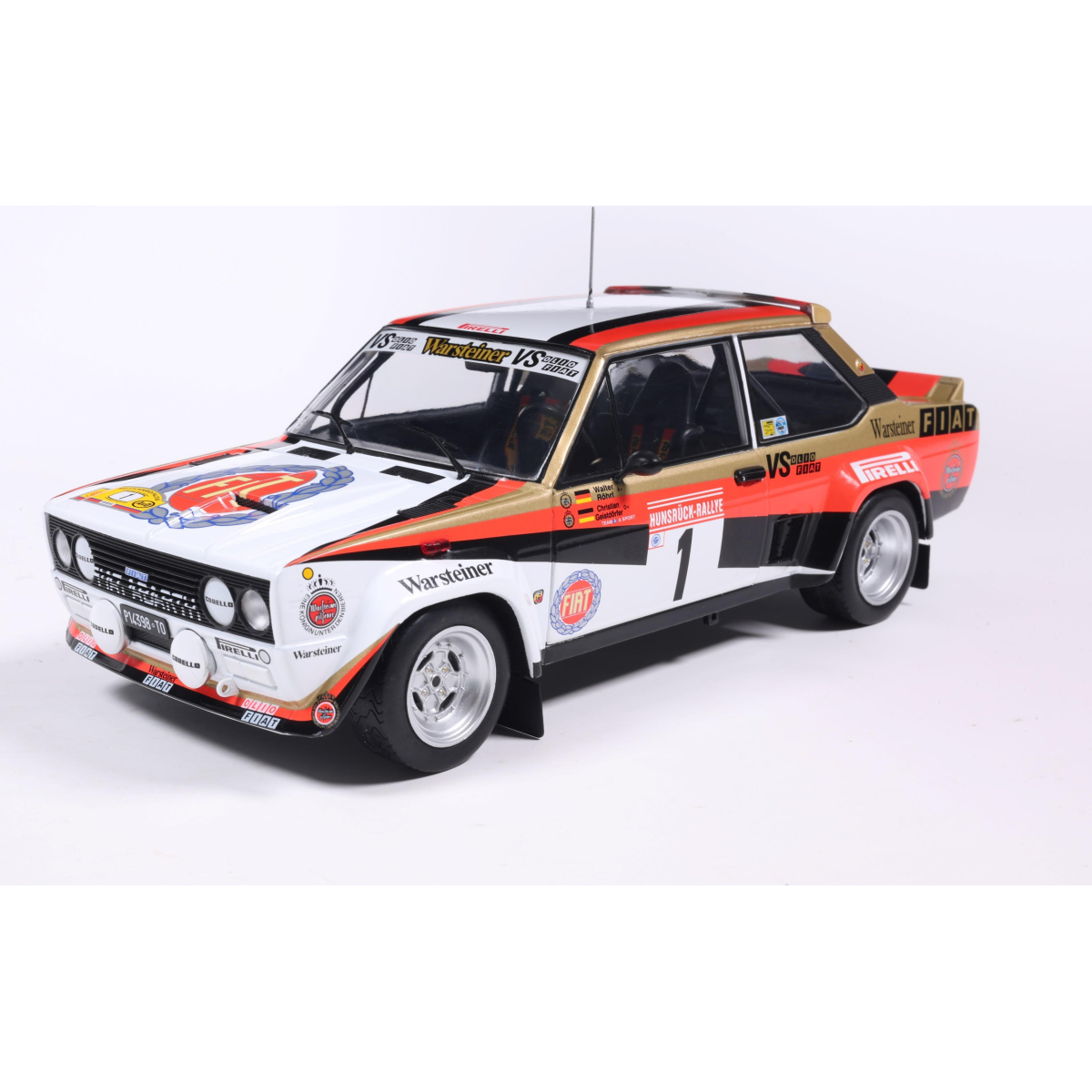 Solido S1806008 Voiture miniature collection 1/18 Fiat 131 Abarth White 1 Rohrl / Geistdorfer Rally Hunsruck 1980 - Breizh Modélisme.
