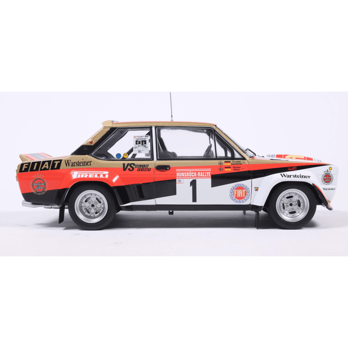 Solido S1806008 Voiture miniature collection 1/18 Fiat 131 Abarth White 1 Rohrl / Geistdorfer Rally Hunsruck 1980 - Breizh Modélisme.