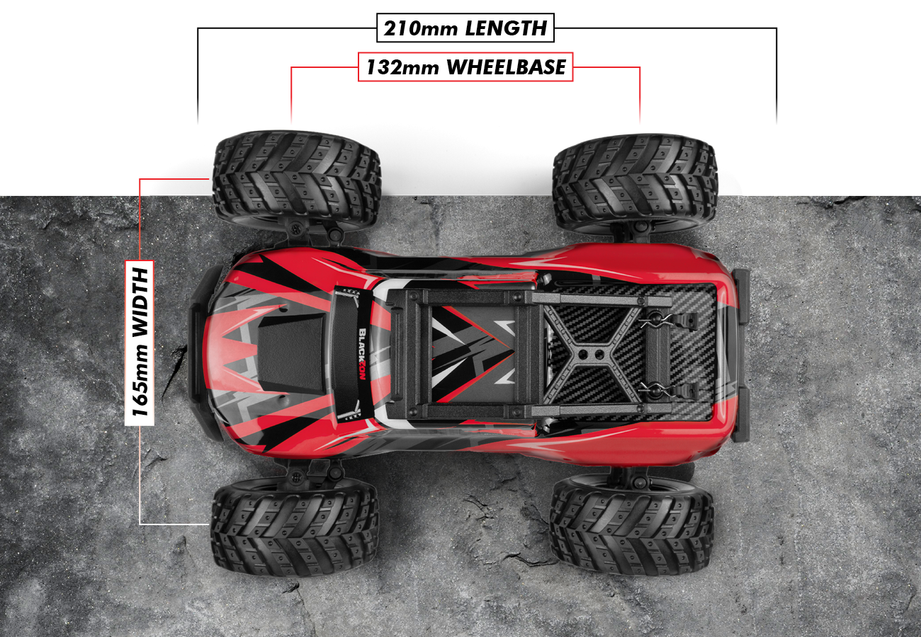 Truck télécommandé 4WD Blackzon Spryte MT Turbo 1/20 RTR rouge