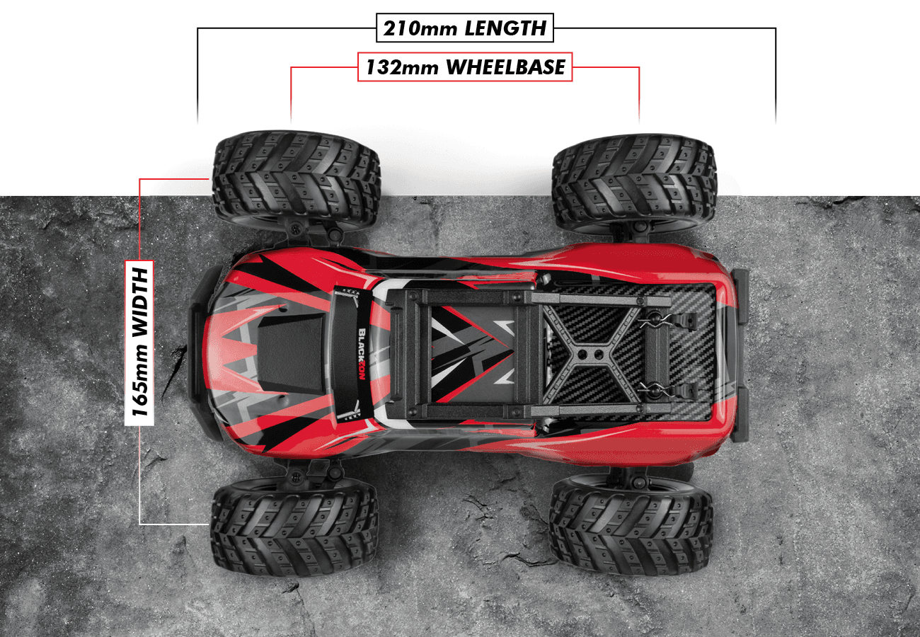 Truck télécommandé 4WD Blackzon Spryte MT Turbo 1/20 RTR rouge