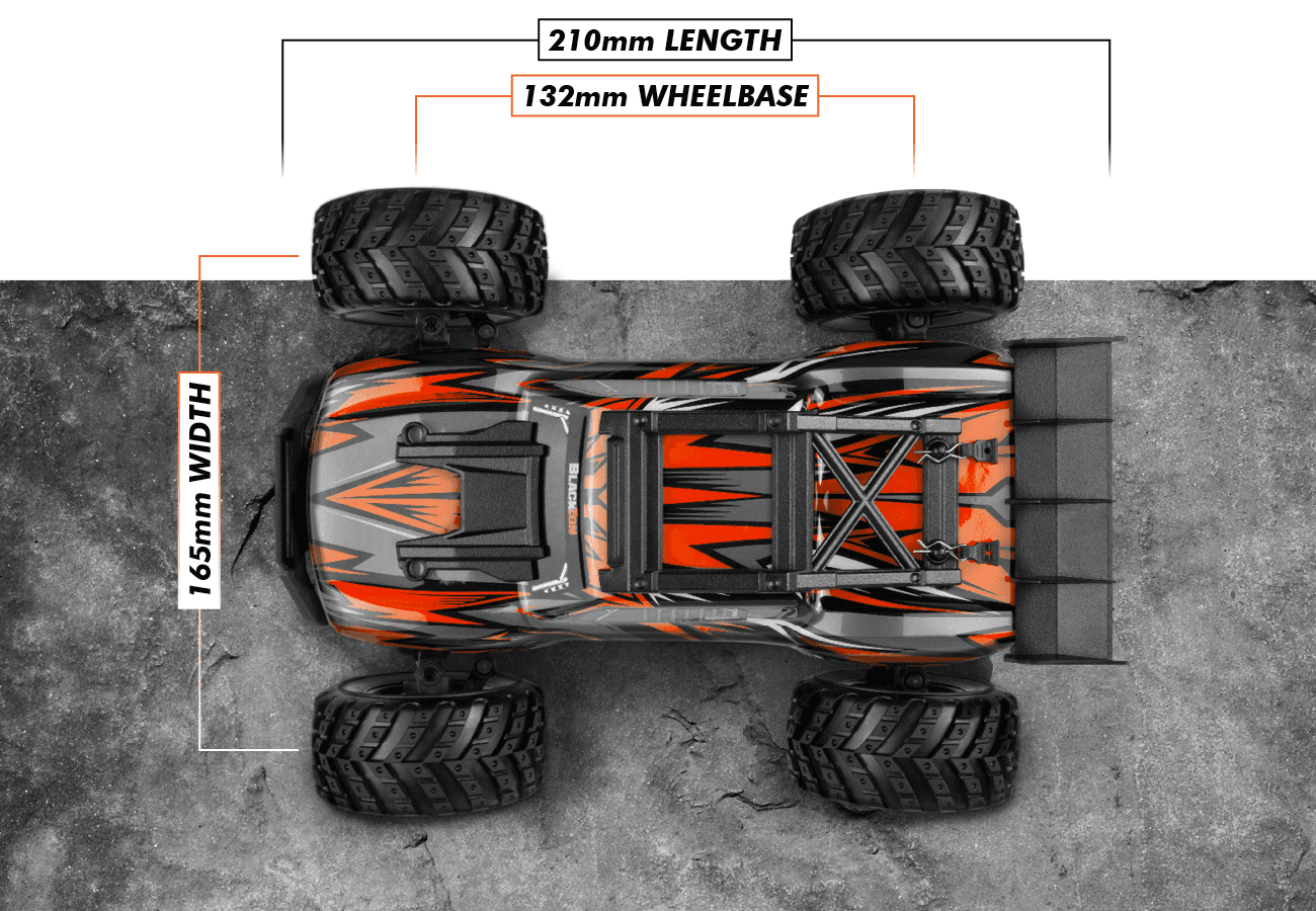 Truck télécommandé 4WD Blackzon Spryte ST Turbo 1/20 RTR orange