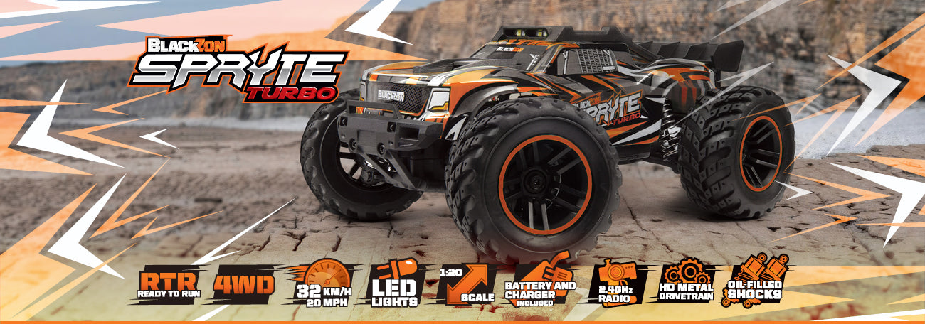 Truck télécommandé 4WD Blackzon Spryte ST Turbo 1/20 RTR orange