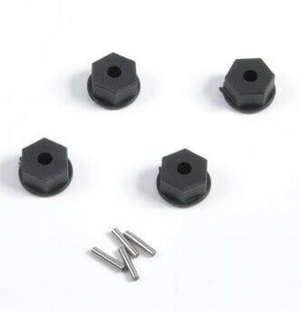 4 Hexagones de roue 12mm + clavettes - T2M T4900/12 - Breizh Modélisme.
