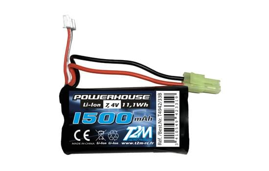 T2M Batterie Li-ion 7,4V 1500mah Pirate XT-S T4942/33B - Breizh Modélisme.