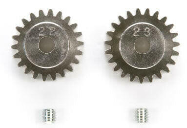 2 Pignons 22 et 23 dents M0,6 - Tamiya 50357 - Breizh Modélisme.