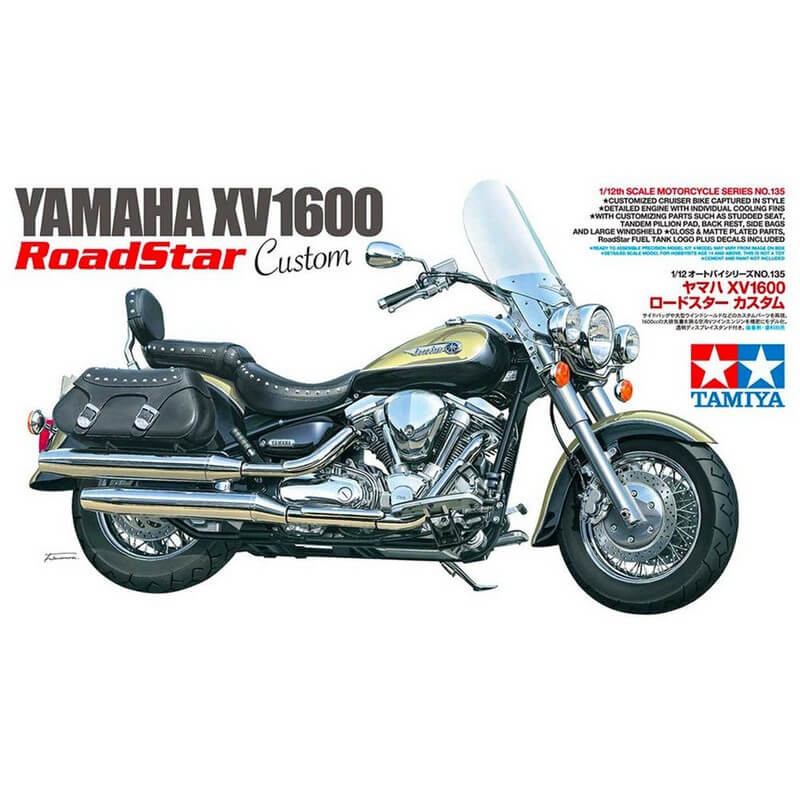 Coffret Yamaha XV1600 Road Star Custom - 1/35 - Tamiya 14135 - Breizh Modélisme.
