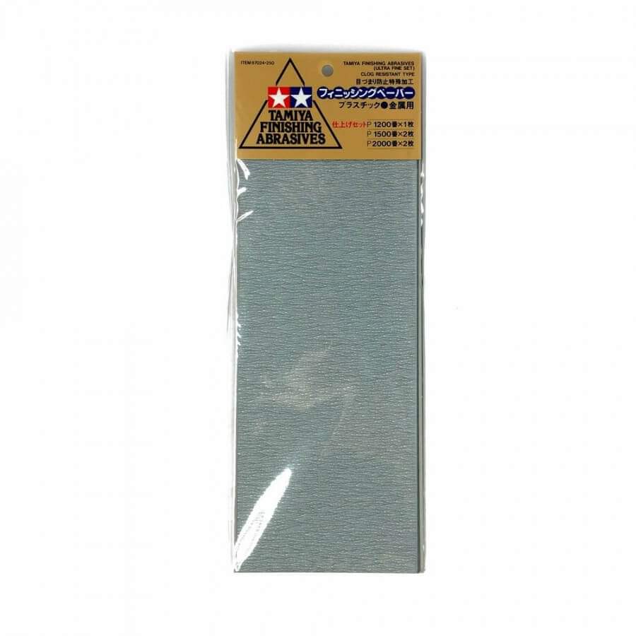 Maquette finition Jeu de 5 papiers abrasifs ultra-fins - Tamiya 87024 - - Breizh Modélisme.