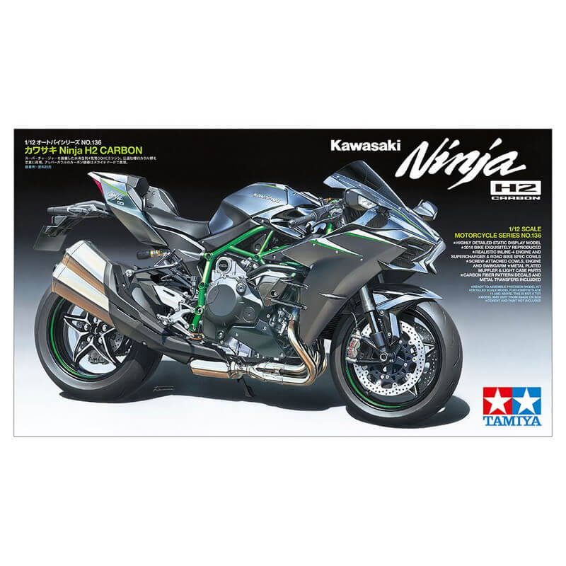 Maquette moto Kawasaki Ninja H2 Carbon - Tamiya 14136 - 1/12 - Breizh Modélisme.