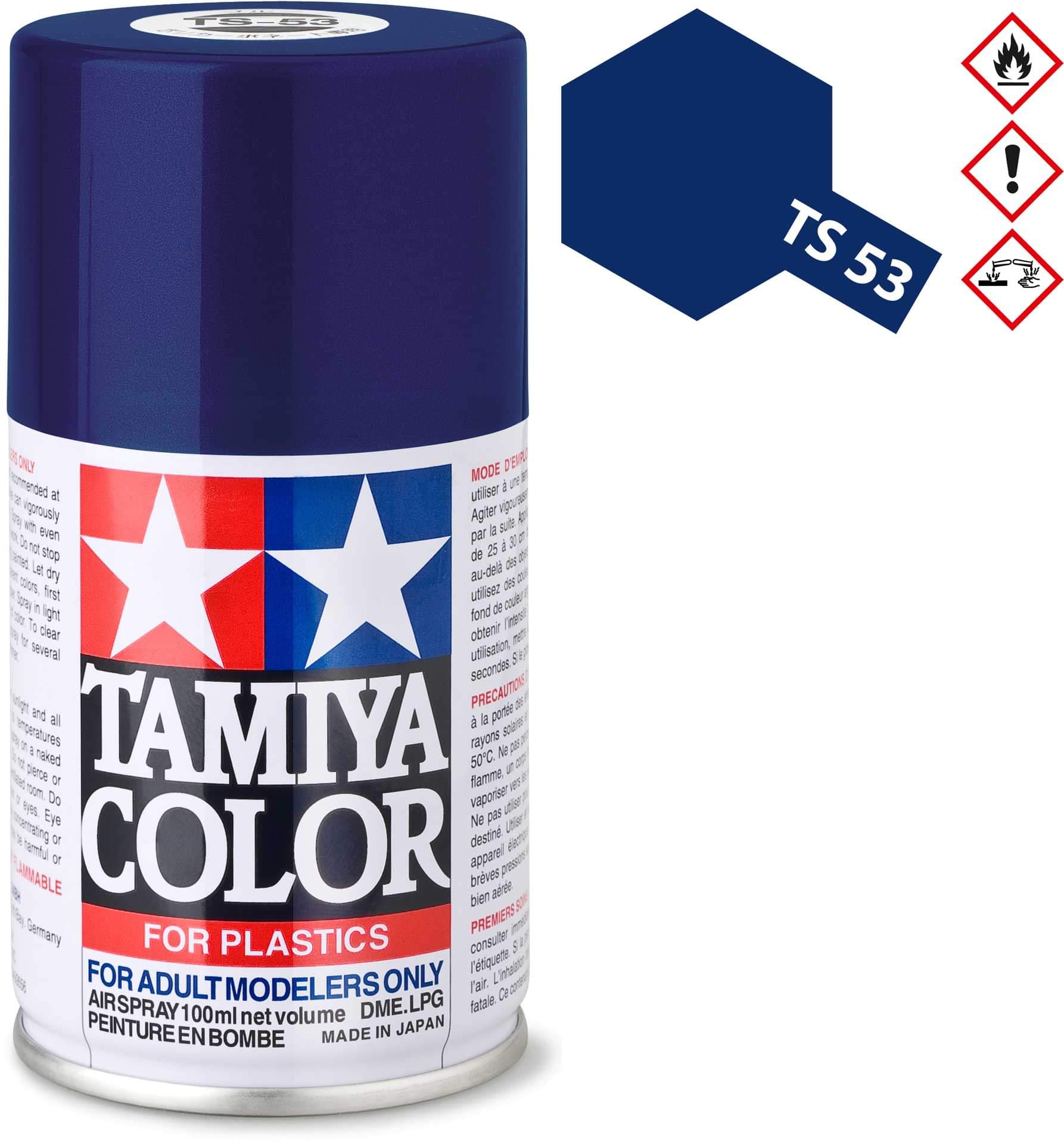 Peinture Maquette TS53 Bleu Fonce Metal brillant - Tamiya 85053 - Breizh Modélisme.
