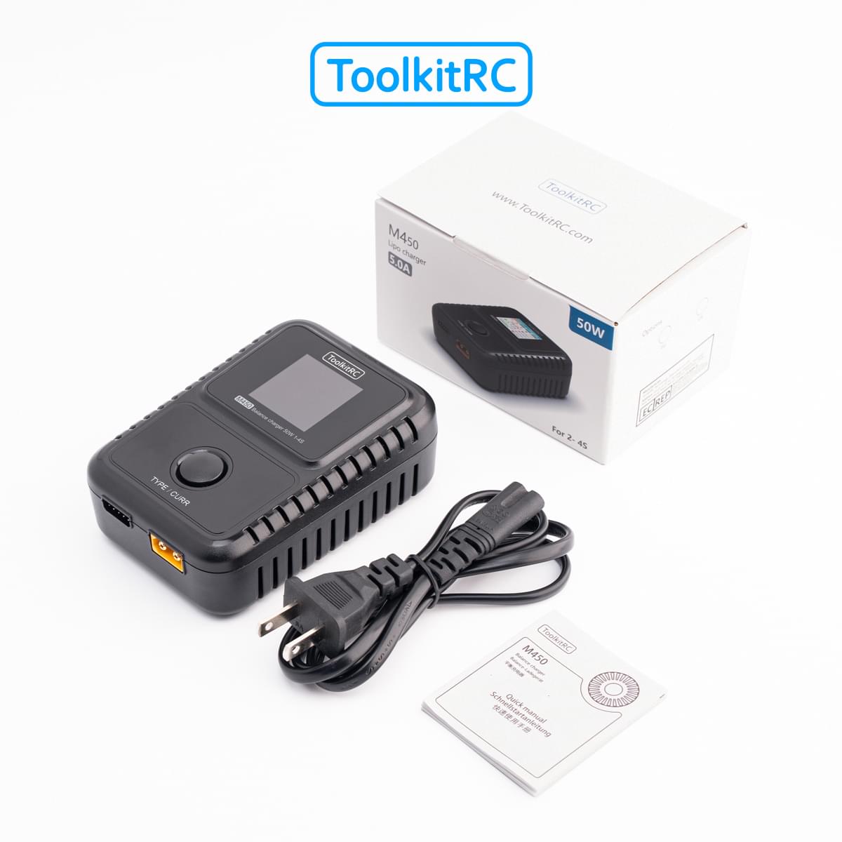 Chargeur secteur ToolkitRC M450 LiPo 1-4S 5A - TK13300 - Breizh Modélisme.