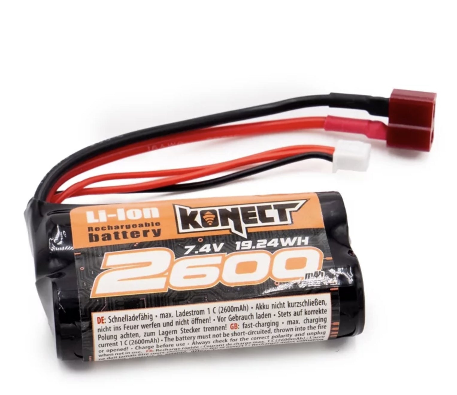 Batterie li-ion 7.4V 2600 mA Funtek STX / MTX / T4965/34 - KN-LI0742600 - Breizh Modélisme.
