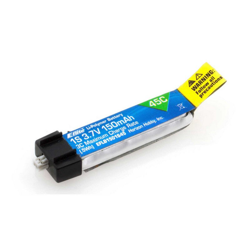 Batterie LiPo 150mAh 1S 3.7V 45C: PH 1.5 (Ultra Micro) - EFLB1501S45 - Breizh Modélisme.