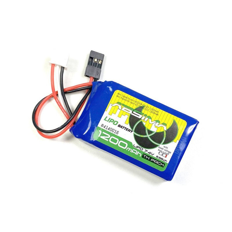 Batterie LiPo 2S 7.4V 1200mAh TX prise JR/Futaba - Breizh Modélisme.
