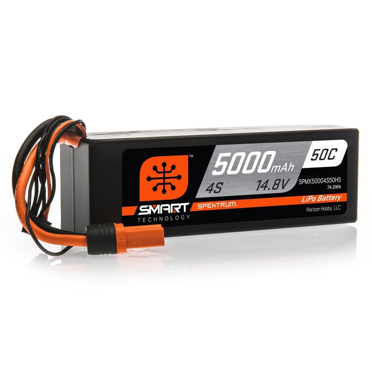 Batterie LiPo 4S Spektrum SPMX50004S50H5 - 14,8 V 5000mAh 50C, IC5 - Breizh Modélisme.