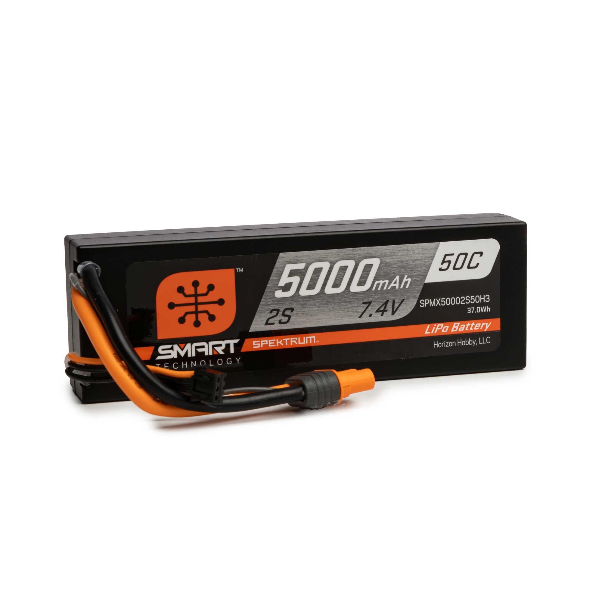 Batterie Lipo Smart 7.4V 5000mAh 2S 50C Hardcase IC3 - SPMX50002S50H3 - Breizh Modélisme.