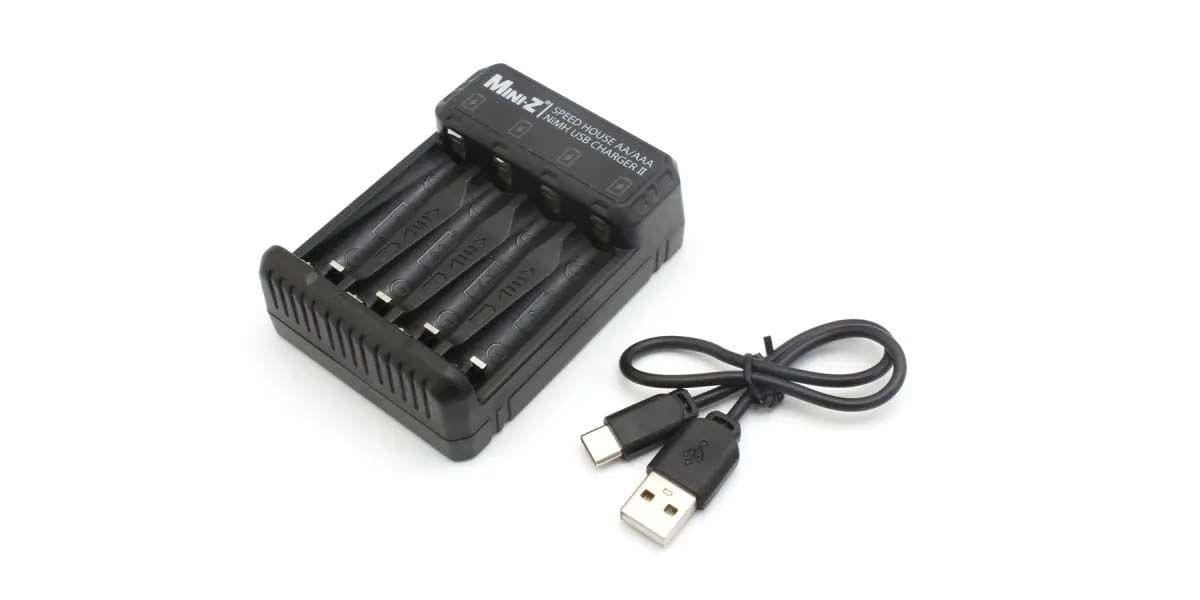 Chargeur 2 Kyosho Speed House USB Mini-Z (AA-AAA) - K.72211 - Breizh Modélisme.