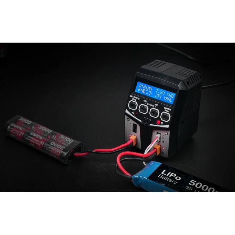 Chargeur Duo SkyRC T100 LiPo 2-4s 5A 2x50W - 100162 - Breizh Modélisme.