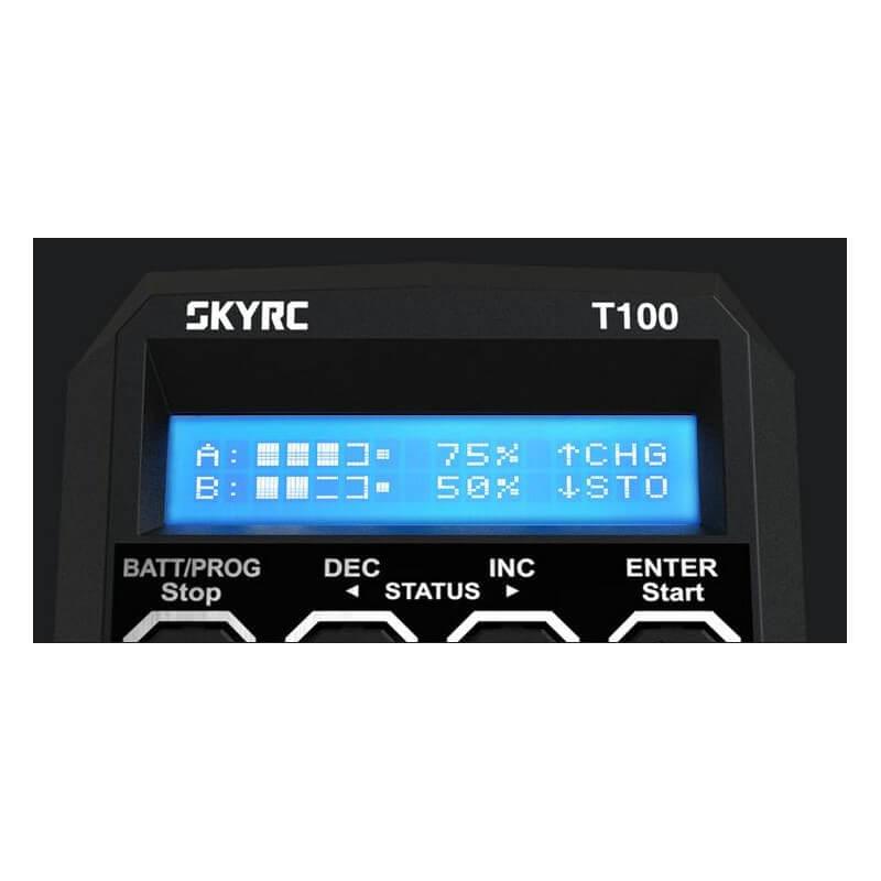 Chargeur Duo SkyRC T100 LiPo 2-4s 5A 2x50W - 100162 - Breizh Modélisme.