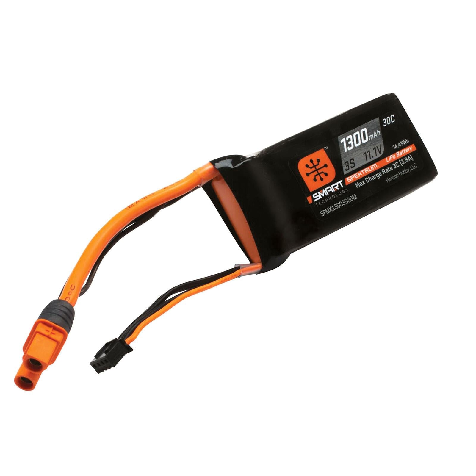 Spektrum Accu lipo Smart 11.1v 1300mah 30C IC3 - SPMX13003S30M - Breizh Modélisme.