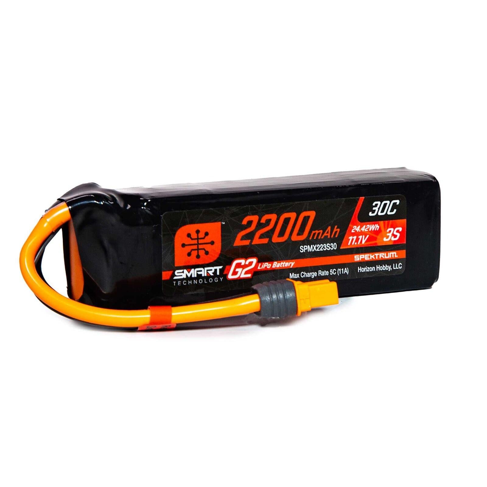 Spektrum Accu lipo Smart G2 3S 11.1v 2200mah 30C IC3 - SPMX223S30 - Breizh Modélisme.