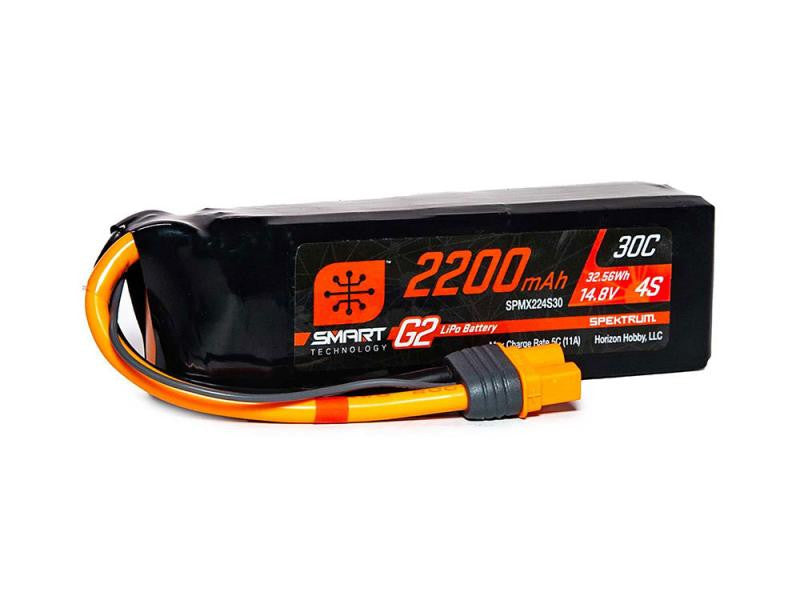 Spektrum Accu lipo Smart G2 4S 14.8v 2200mah 30C IC3 - Breizh Modélisme.