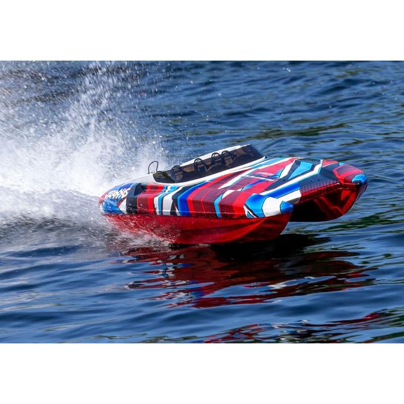 Bateau radiocommandé M41 DCB Widebody 80km/h TSM - Traxxas 57046-4 rouge - Breizh Modélisme.