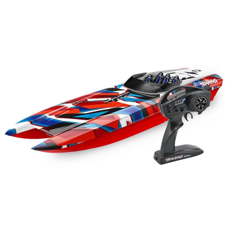 Bateau radiocommandé M41 DCB Widebody 80km/h TSM - Traxxas 57046-4 rouge - Breizh Modélisme.