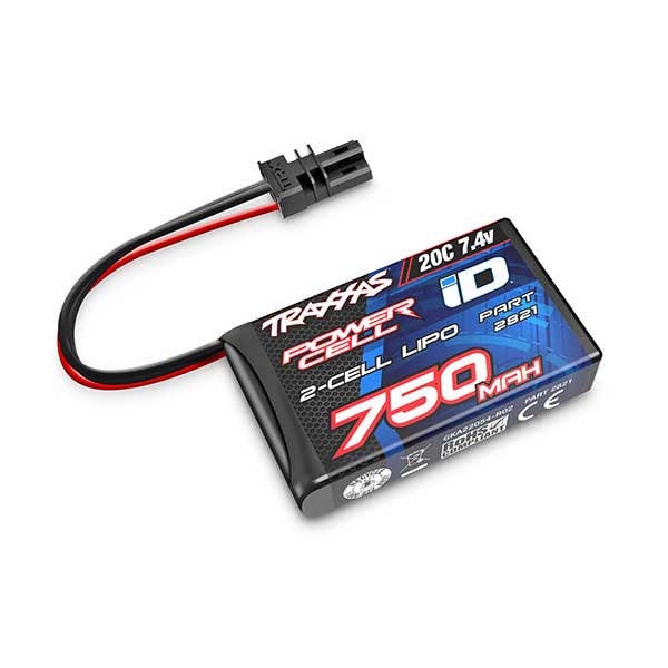 Batterie lipo 2S Traxxas 2821 ID 7,4V 750 mAh 20C - Breizh Modélisme.