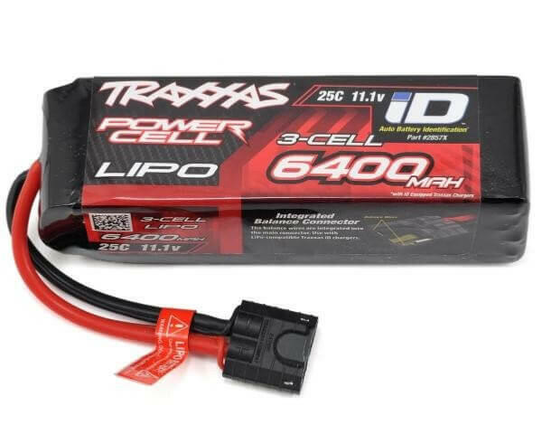Batterie lipo 3S Traxxas 2857X ID 11,1V 6400mAh 25C - Breizh Modélisme.