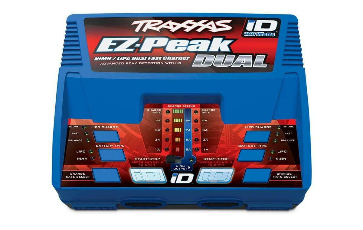Chargeur Traxxas 2972G Rapide Double Sortie Lipo/Nimh iD 100W - Breizh Modélisme.
