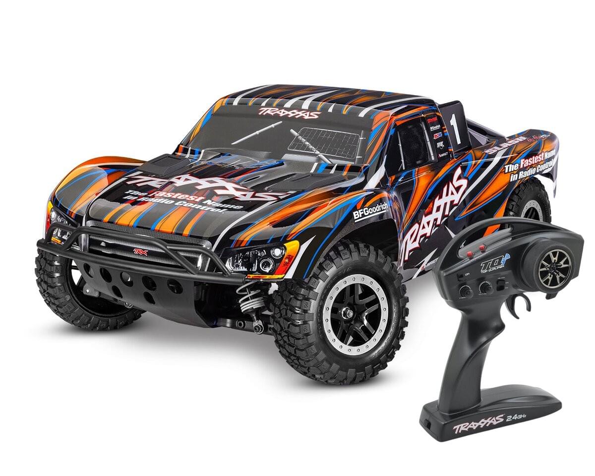 Traxxas Slash 4X4 VXL brushless HD 68386-4 orange - Breizh Modélisme.