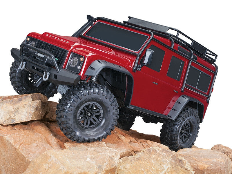 Traxxas TRX-4 Land Rover Defender Clipless RTR 82256-4 rouge - Breizh Modélisme.
