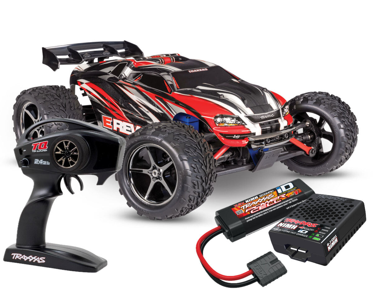 Traxxas Mini E Revo 4WD RTR 1/16 rouge 71054-8 - Breizh Modélisme.