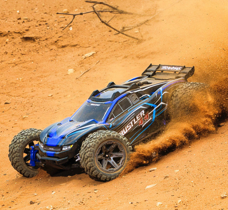 Traxxas Rustler 4x4 BL-2s RTR 67164-4 bleu - Breizh Modélisme.