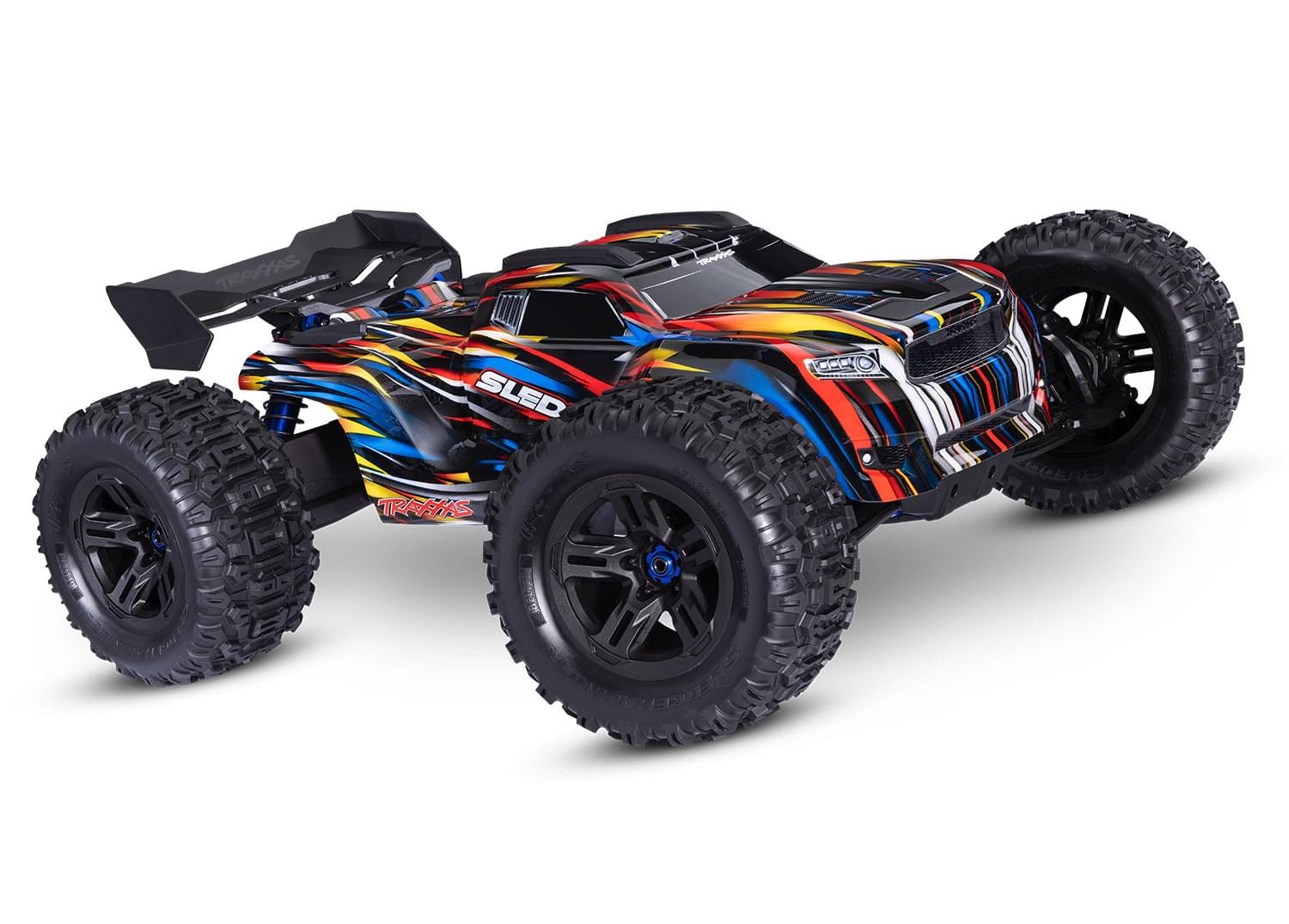 Traxxas Sledge 1/8 Brushless belted bleu VXL 6S TQi ID RTR - 95096-4 - Breizh Modélisme.