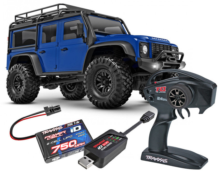 Traxxas TRX-4M 1/18 Land Rover Defender Crawler Bleu RTR - 97054-1 - Breizh Modélisme.
