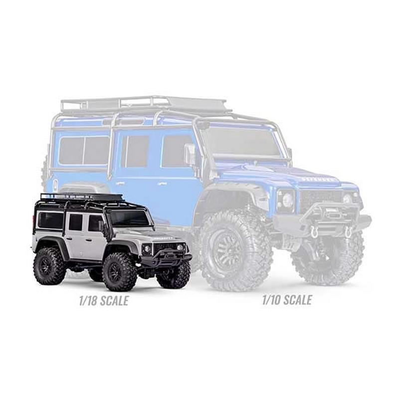 Traxxas TRX-4M 1/18 Land Rover Defender Crawler Gris RTR - 97054-1 - Breizh Modélisme.