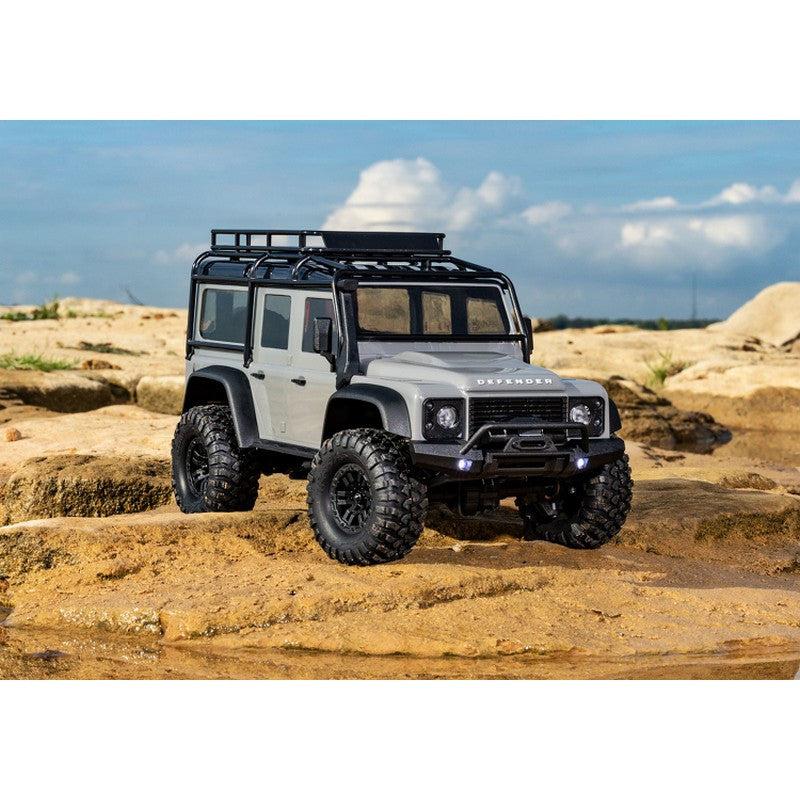 Traxxas TRX-4M 1/18 Land Rover Defender Crawler Gris RTR - 97054-1 - Breizh Modélisme.