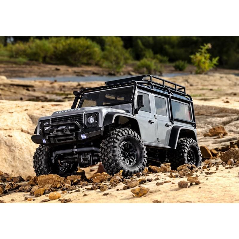 Traxxas TRX-4M 1/18 Land Rover Defender Crawler Gris RTR - 97054-1 - Breizh Modélisme.