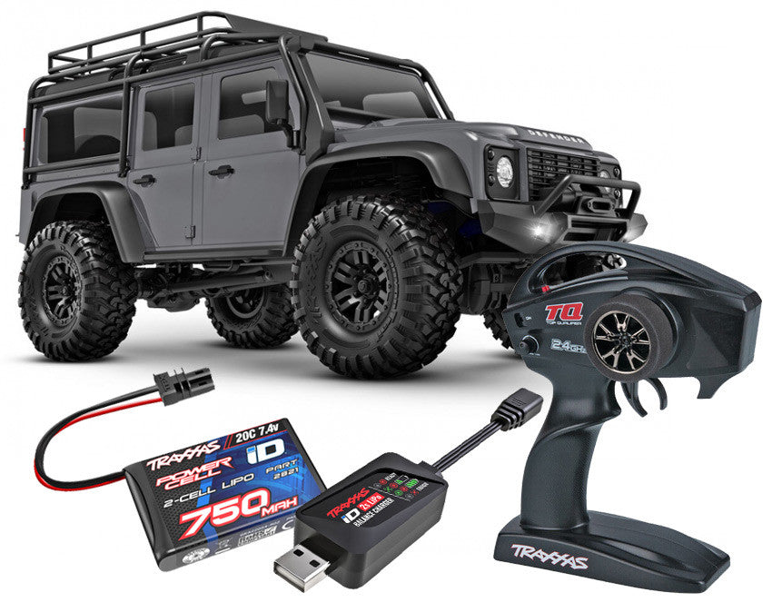 Traxxas TRX-4M 1/18 Land Rover Defender Crawler Gris RTR - 97054-1 - Breizh Modélisme.