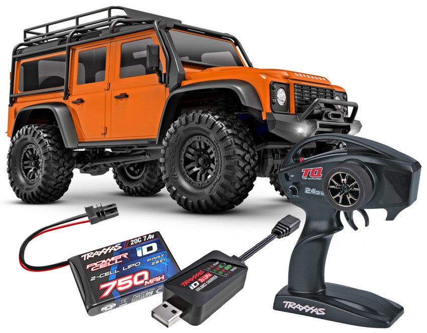 Traxxas TRX-4M 1/18 Land Rover Defender Crawler Orange RTR - 97054-1 - Breizh Modélisme.