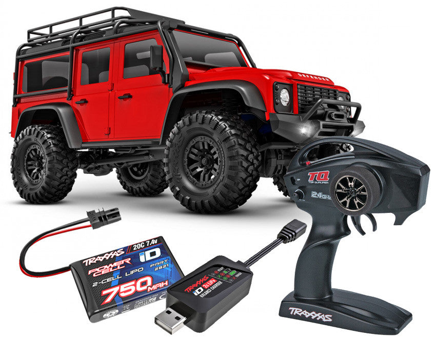 Traxxas TRX-4M 1/18 Land Rover Defender Crawler Rouge RTR - 97054-1 - Breizh Modélisme.
